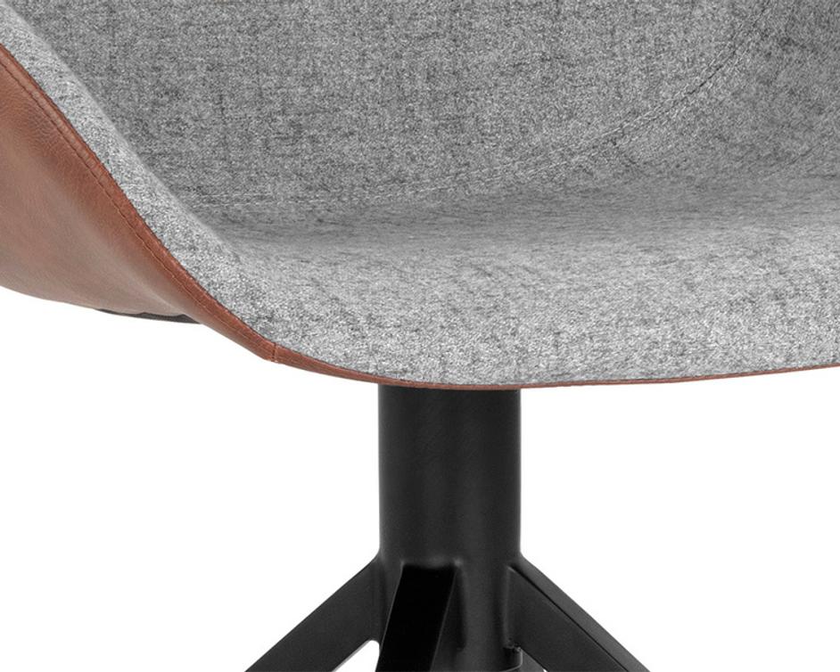 MCCOY SWIVEL DINING CHAIR - NOVEMBER GREY / CINNAMON BROWN by Sunpan