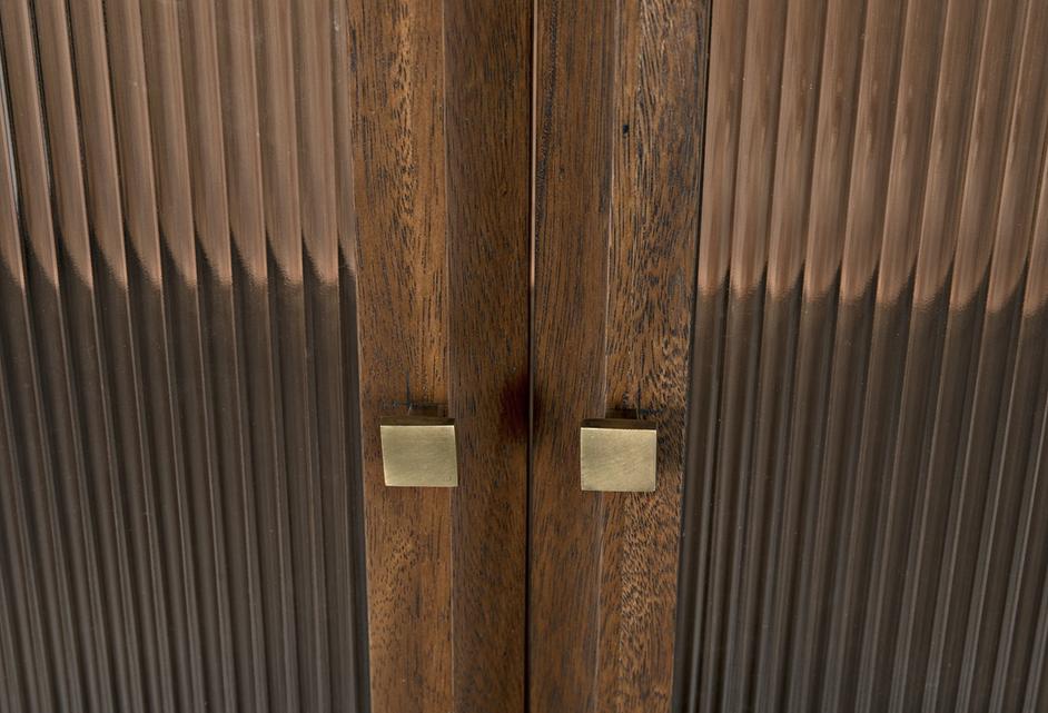 Collins Hutch in Dark Walnut with Glass Accents by Noir Furniture