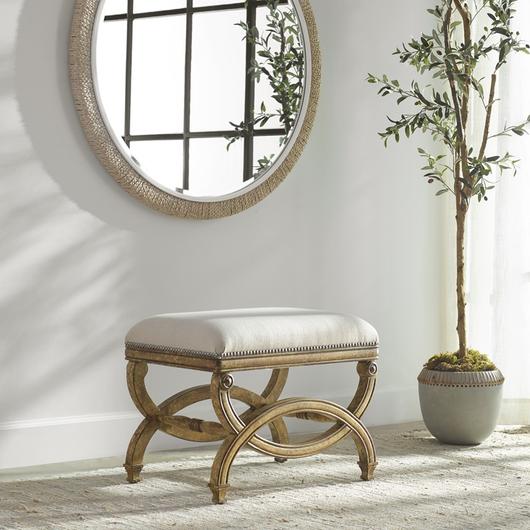 Karline Natural Linen Small Bench by Uttermost