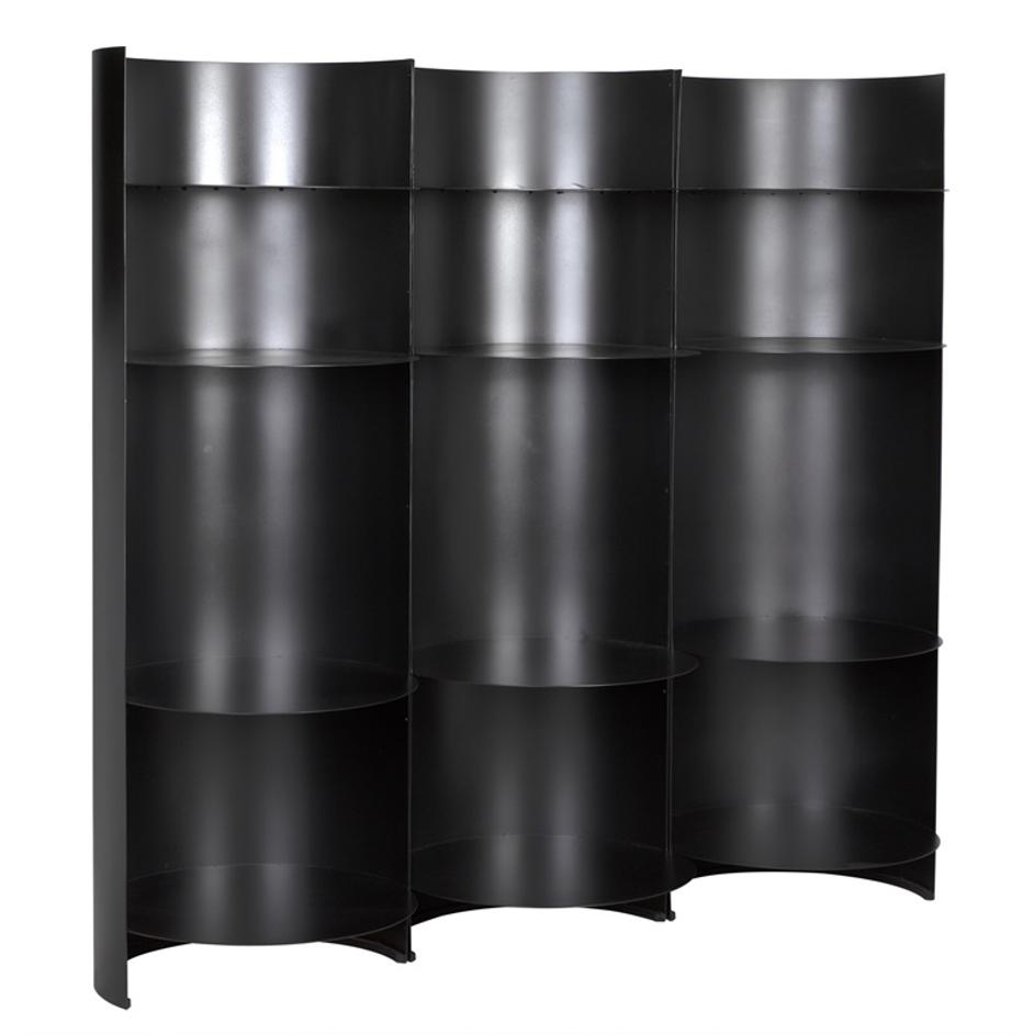 Fassbender Industrial Steel Bookcase Trio in Matte Black by Noir Furniture
