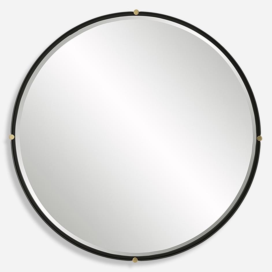Bonded Round Black Mirror by Uttermost