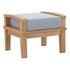 Quay Outdoor Patio Teak Ottoman In Natural Gray by Modway Furniture