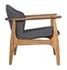 Vittorio Teak Chair in Ocean Grey Fabric with a Clear Coat Flat Finish by Noir Furniture