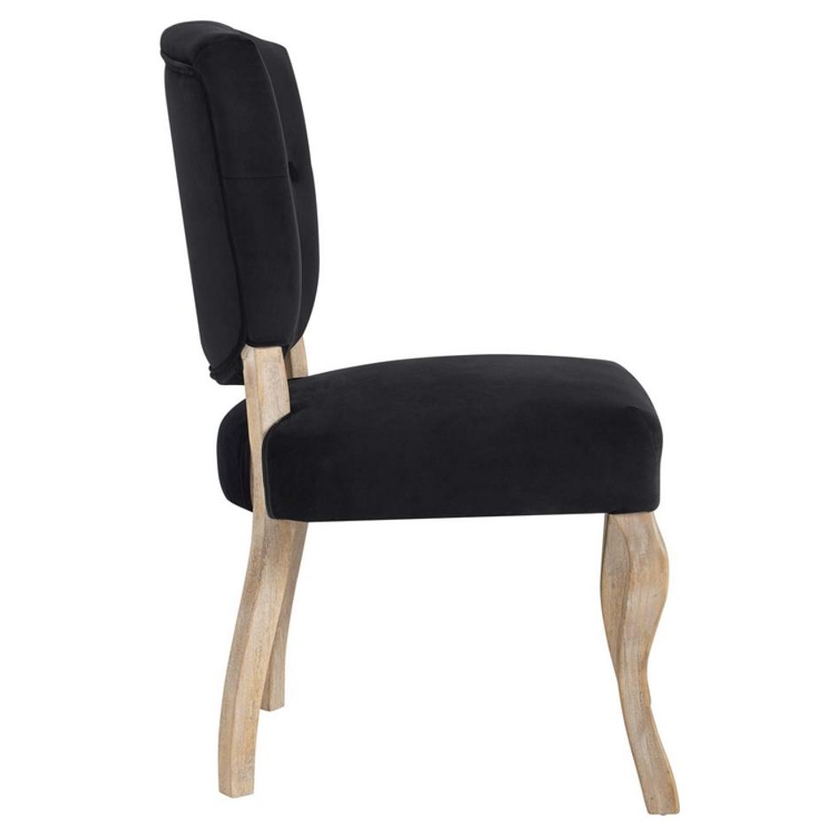 Union Vintage French Performance Velvet Dining Side Chair In Black by Modway Furniture