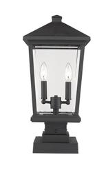Beacon 2 Light Outdoor Pier Mounted Fixture in Black Finish by Z-Lite