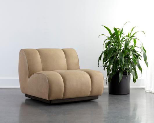 BLAISE SWIVEL LOUNGE CHAIR - SAHARA SAND LEATHER by Sunpan