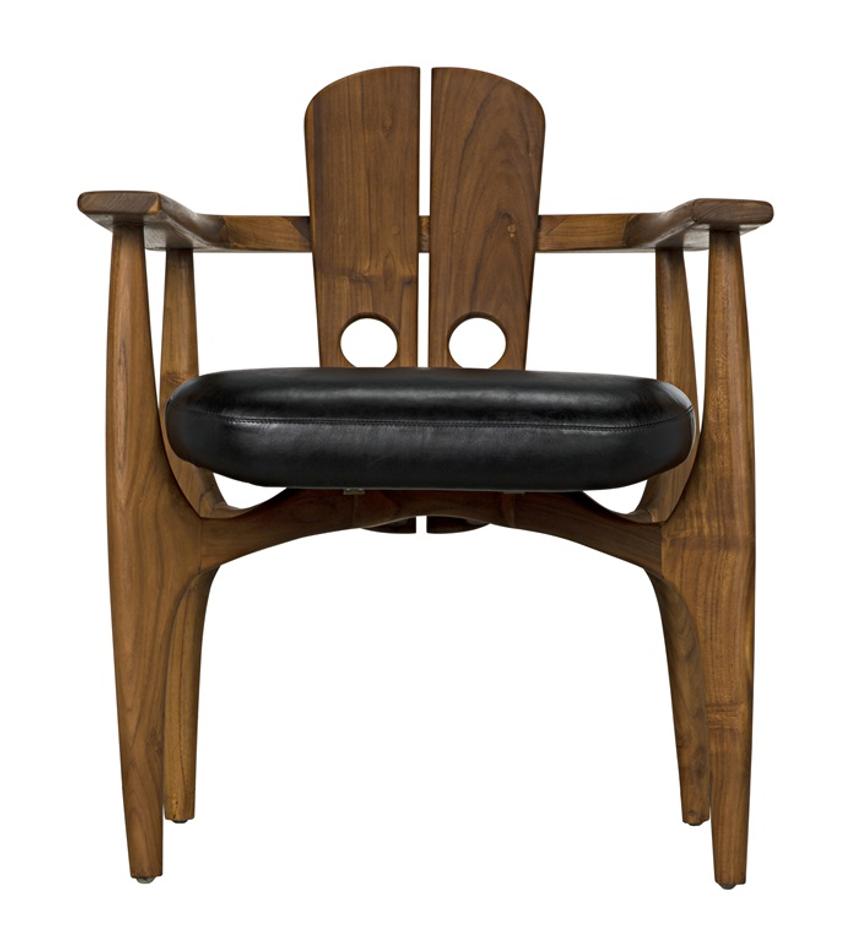 Kato Chair, Teak with Leather by Noir Furniture