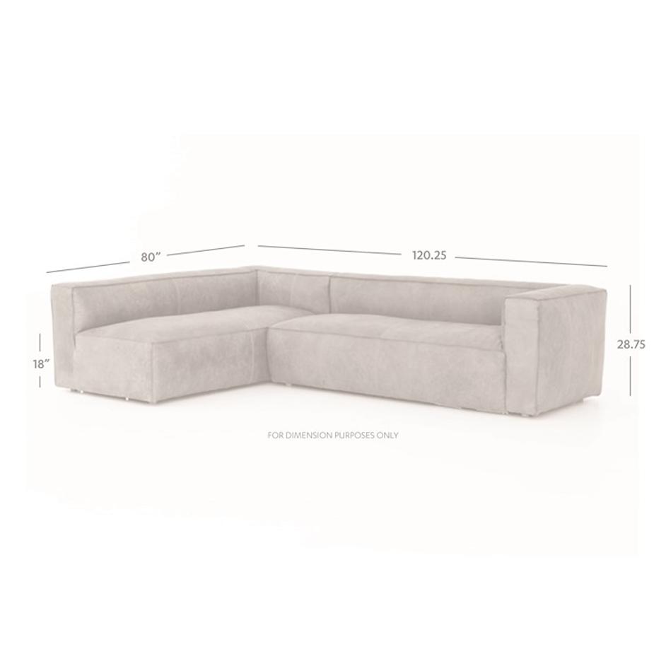 NOLITA 2-PIECE SECTIONAL-NATURAL WASHED by FOUR HANDS