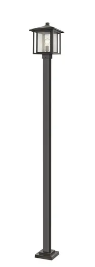 Aspen 1 Light Outdoor Post Mounted Fixture in Oil Rubbed Bronze Finish by Z-Lite