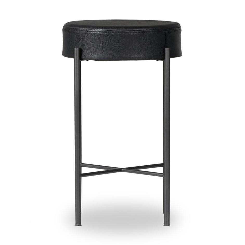 Nocona Bar + Counter Stool - Black Leather by Four Hands