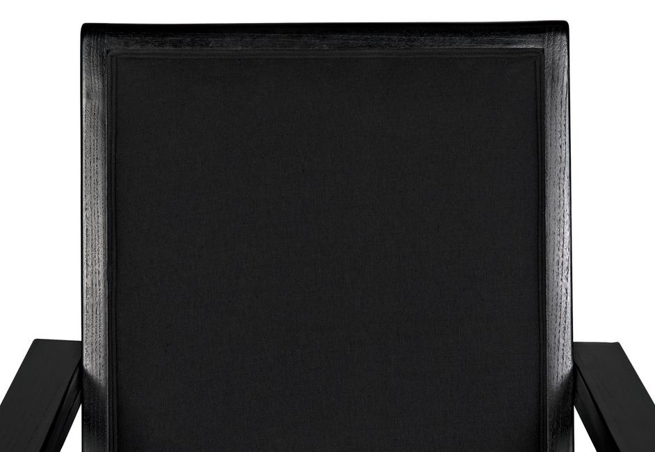 Henderson Sungkai/Mindi and Industrial Steel Chair in Charcoal Black with Black Cotton Fabric by Noir Furniture