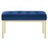 Garret Gold Stainless Steel Leg Medium Performance Velvet Bench In Gold Navy by Modway Furniture