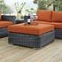 Kindle Outdoor Patio Sunbrella® Square Ottoman In Canvas Tuscan by Modway Furniture