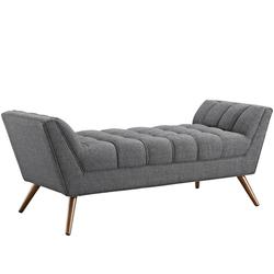 Vestry Medium Upholstered Fabric Bench In Gray by Modway Furniture