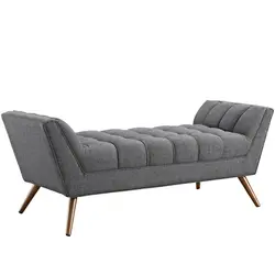 Vestry Medium Upholstered Fabric Bench In Gray by Modway Furniture