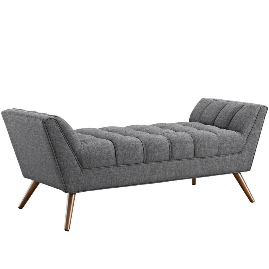 Vestry Medium Upholstered Fabric Bench In Gray by Modway Furniture