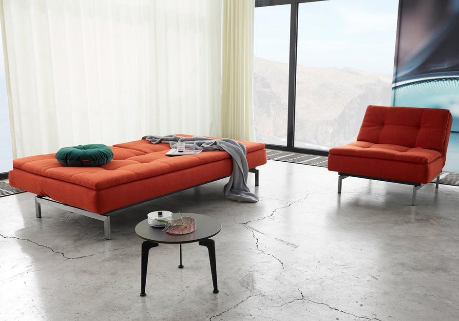 DUBLEXO CHAIR in ELEGANCE PAPRIKA FABRIC WITH Stainless Steel LEGS 506 by INNOVATION USA