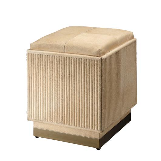 Easton Hide Ottoman, Tan by Jamie Young