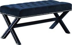 Herbert Bench In Navy Velvet by Meridian Furniture