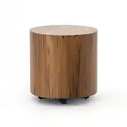 Hudson Round End Table-Natural Yukas by FOUR HANDS