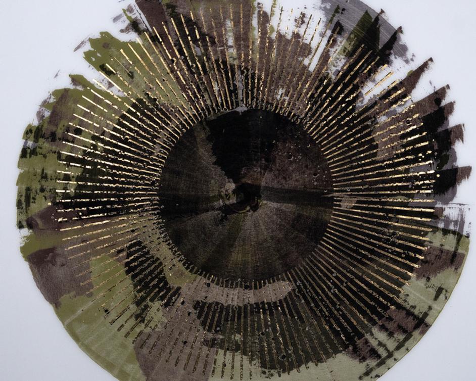 SEEING GREEN - 41" X 41" - CHARCOAL FRAME by Sunpan