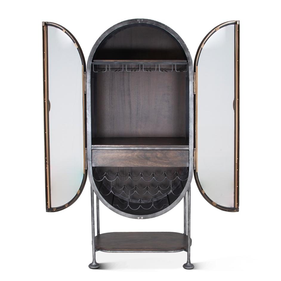 Bowery Tall Oval Bar Cabinet by Home Trends & Design