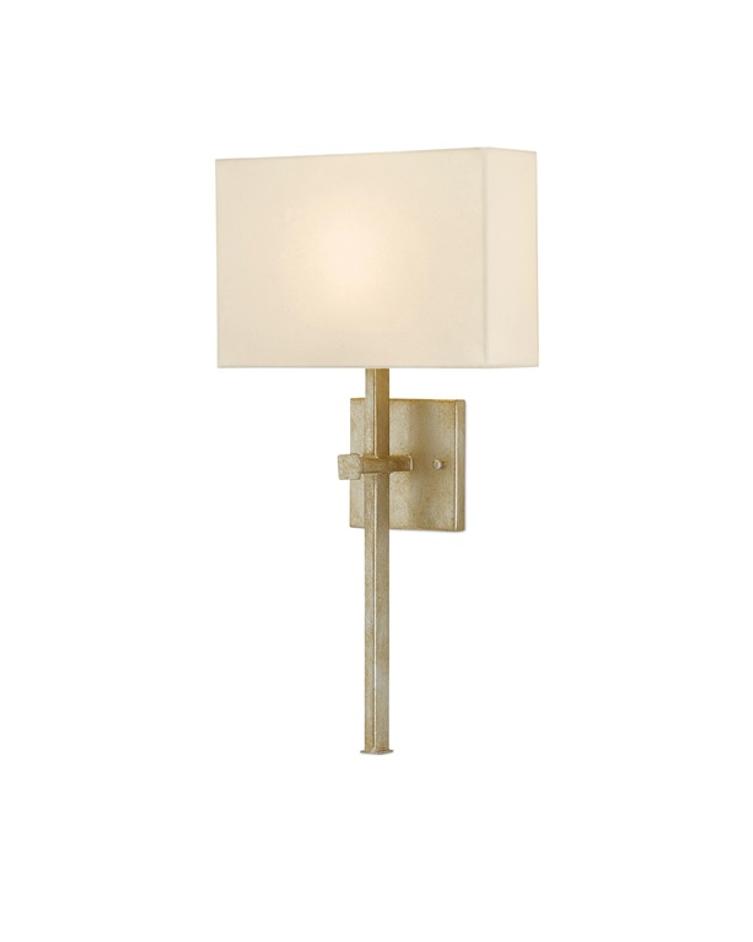 Ashdown Silver Wall Sconce In Silver Leaf by Currey & Company