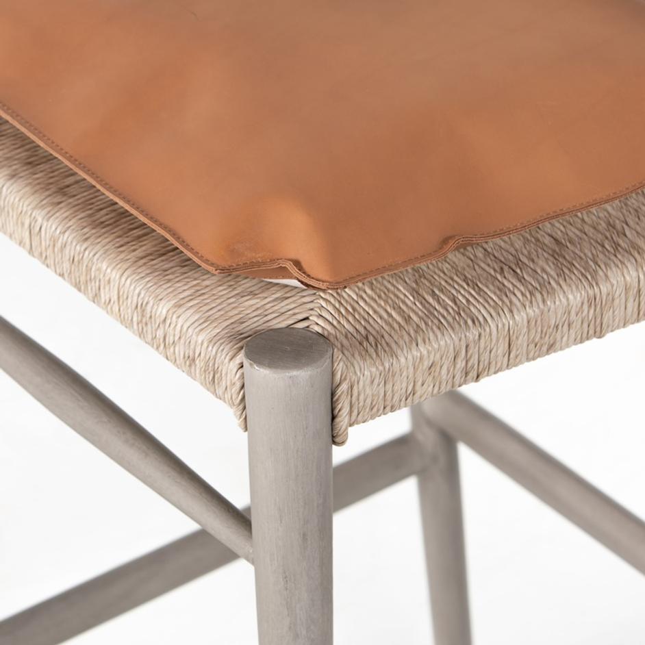 Muestra Stool W Cushion In Wht Grey In Bar by FOUR HANDS