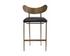 GIBBONS COUNTER STOOL - ANTIQUE BRASS - CHARCOAL BLACK LEATHER by Sunpan
