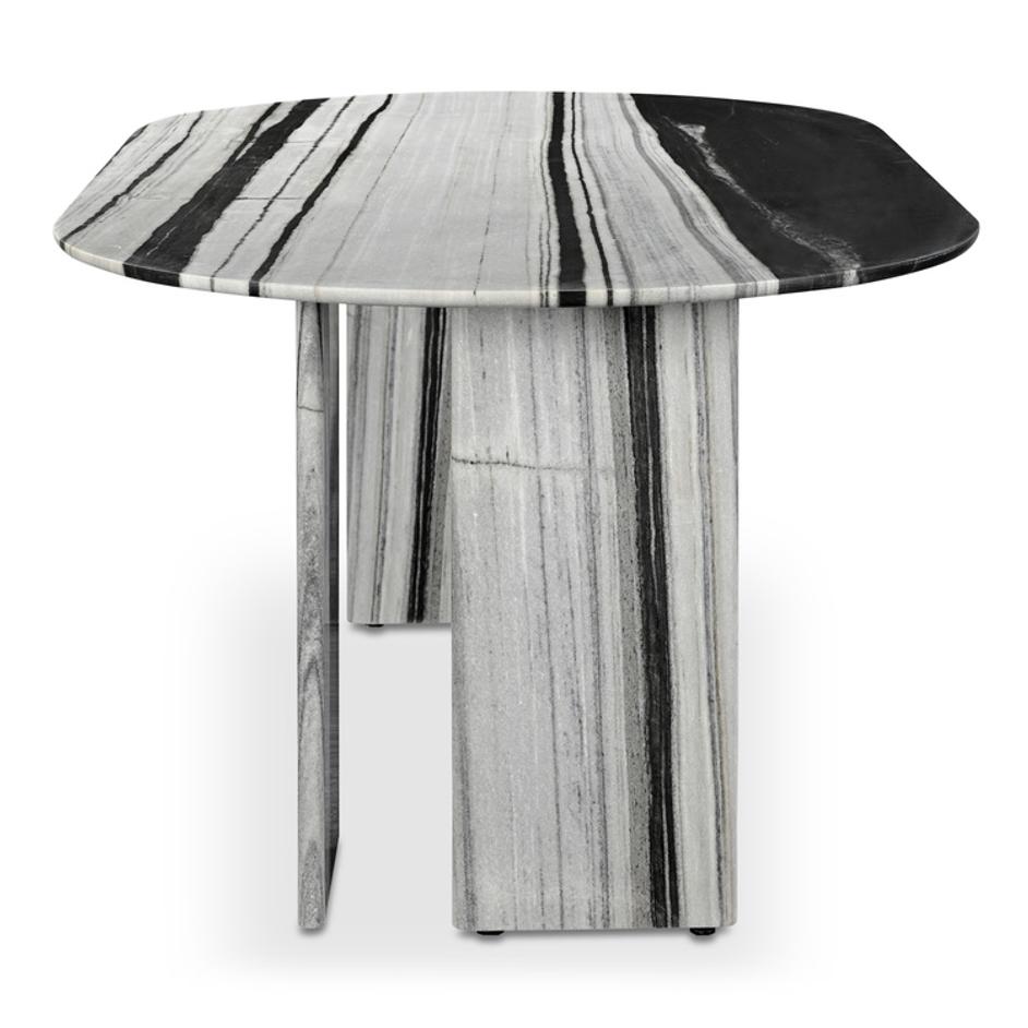 Celia Oval Dining Table Panda Marble by Moes Home