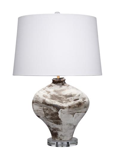 Maurice Ceramic Table Lamp with Linen Shade by Jamie Young
