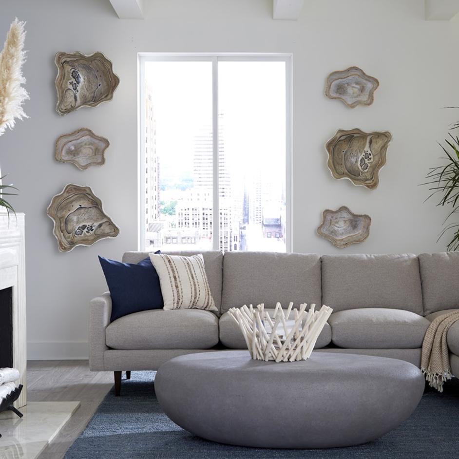 River Stone Coffee Table, Charcoal Stone, Large by PHILLIPS COLLECTION