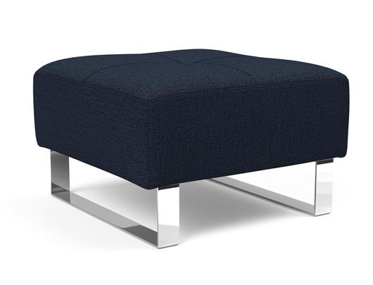 DELUXE EXCESS OTTOMAN in MIXED DANCE BLUE FABRIC WITH Chrome legs 528 by INNOVATION USA
