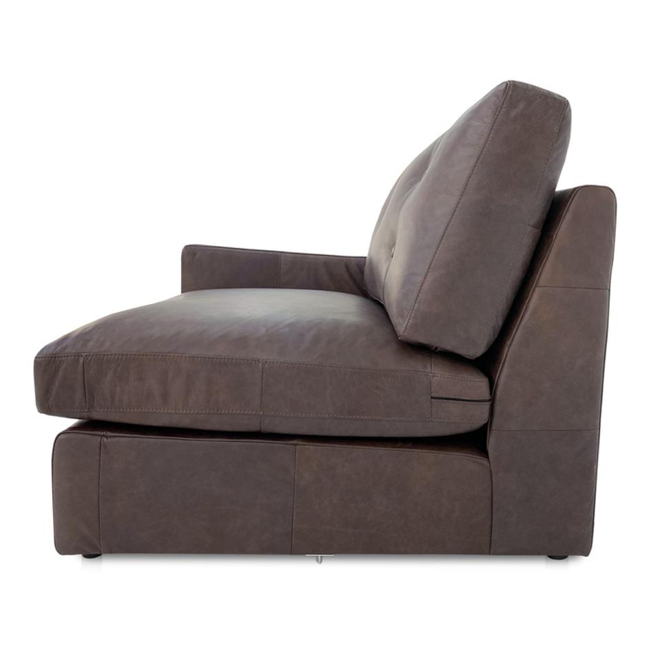 Thurlow Left Arm Facing Chair Espresso Brown Leather by Moes Home