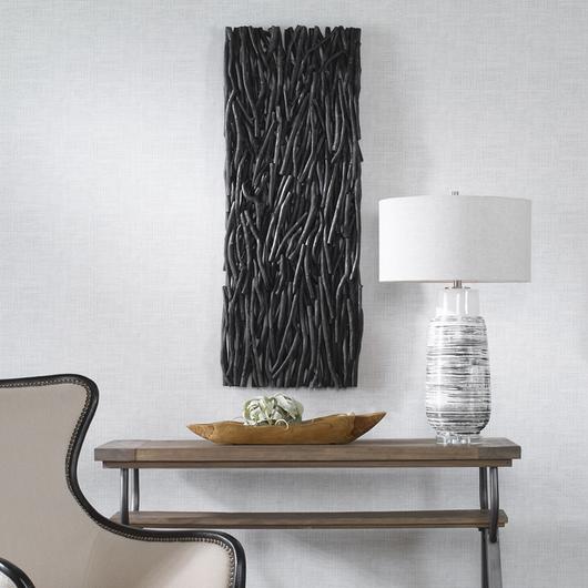 Gathered Teak Black Wood Wall Decor by Uttermost