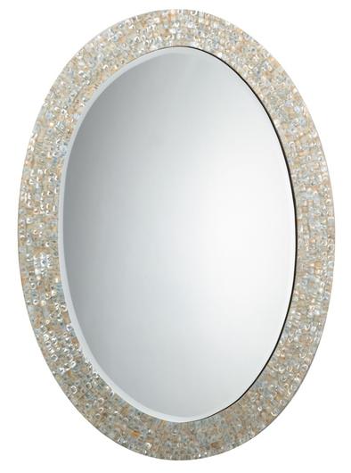 Large Oval Wall Mirror, Mother of Pearl by Jamie Young