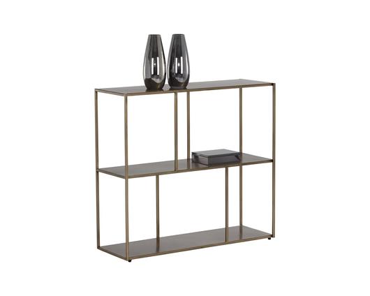 Eiffel Low Bookcase - Medium - Antique Brass by Sunpan