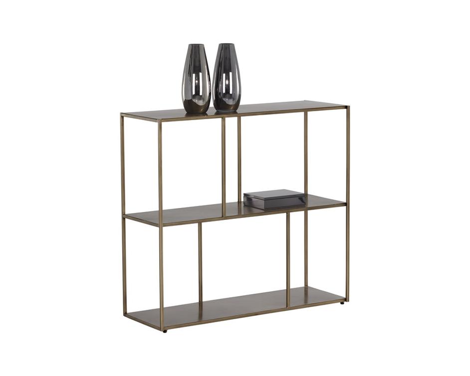 Eiffel Low Bookcase - Medium - Antique Brass by Sunpan