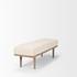 Shae Brown Wood w/ Oatmeal Fabric Bench by Mercana