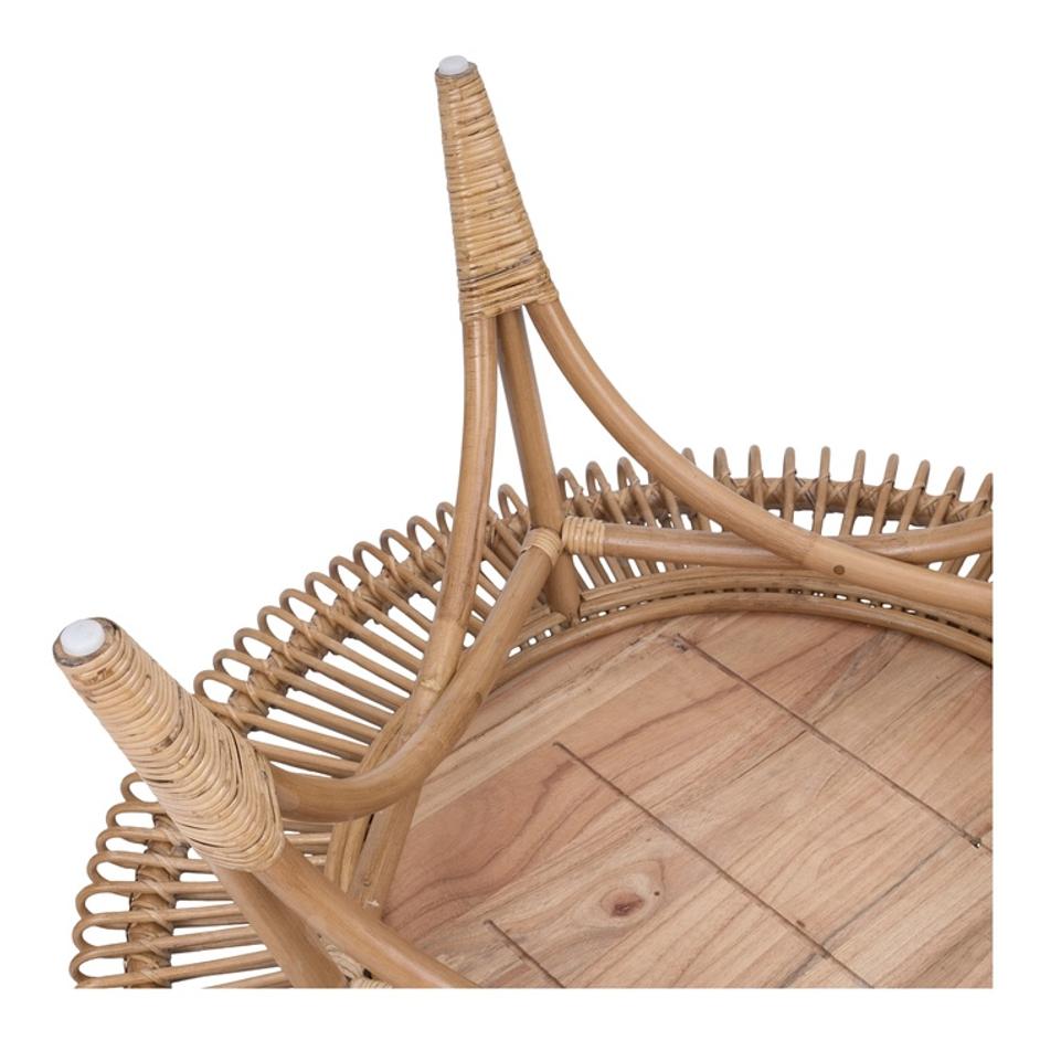 Alani Rattan Round Coffee Table w/ Wood Top, Honey by New Pacific Direct