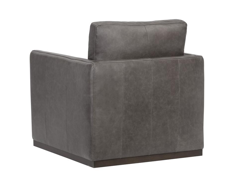 Portman Swivel Lounge Chair - Marseille Concrete Leather by Sunpan