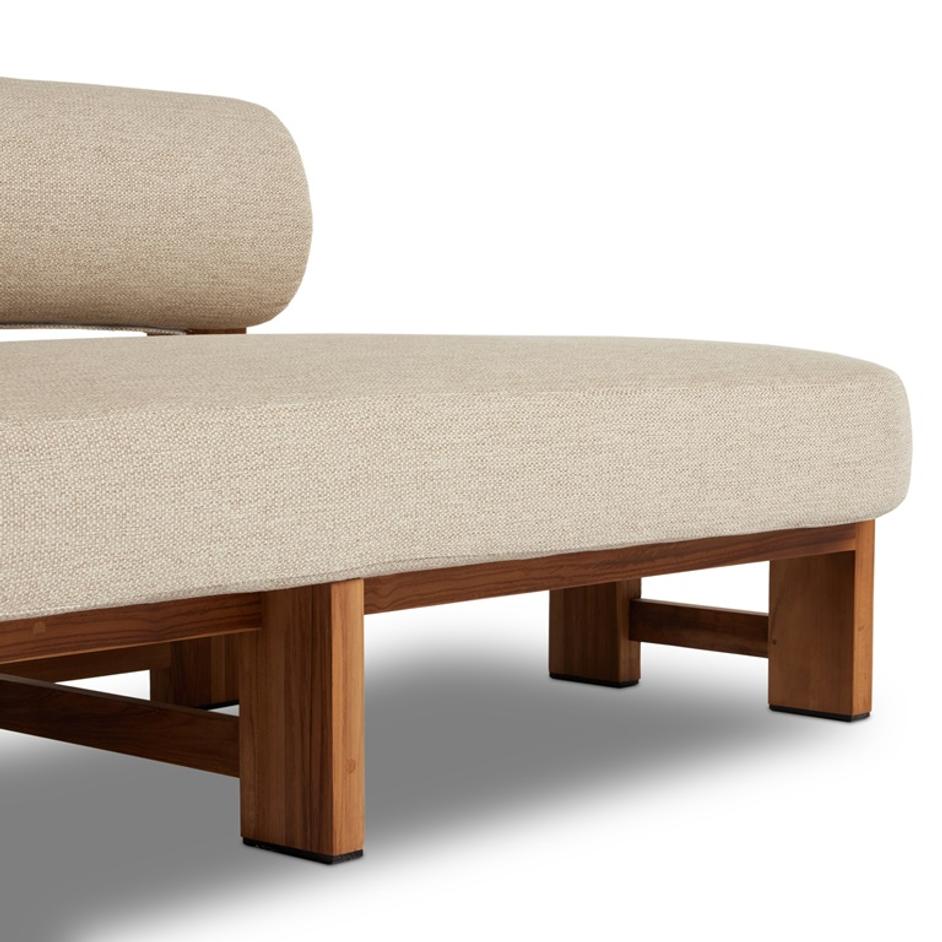 Malta Outdoor Laf Chaise In Faye Sand by FOUR HANDS