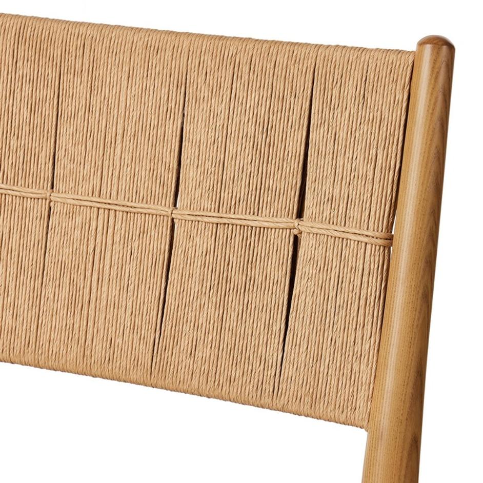 Dara Bar Stool In Broadway Dune And Natural Paper Cord And Toasted Ash by Four Hands