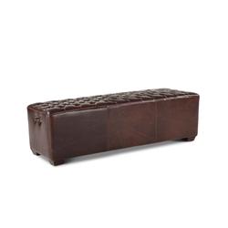 D'Orsay 58-Inch Leather Bench with Diamond Stitched Detailing by Home Trends & Design