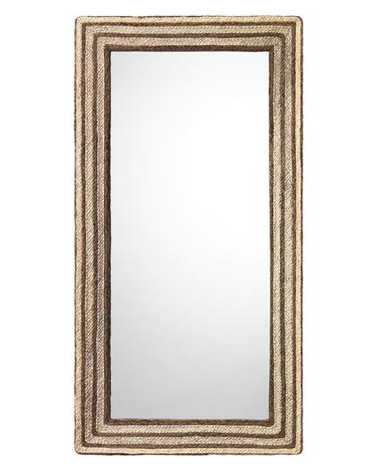 Evergreen Braided Seagrass Rectangle Wall Mirror, Natural by Jamie Young
