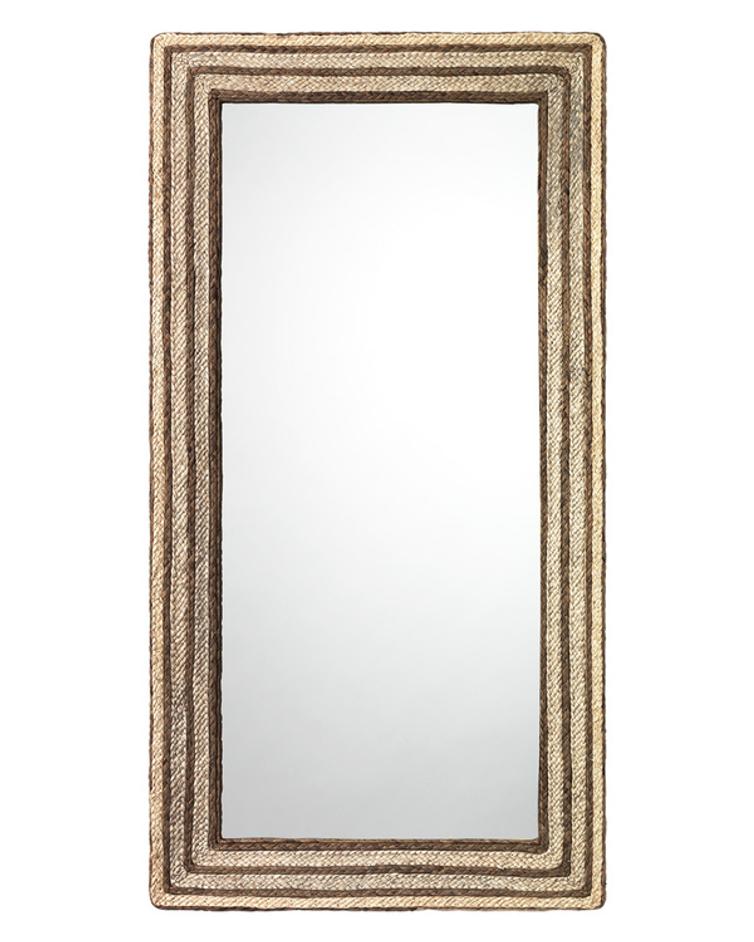 Evergreen Braided Seagrass Rectangle Wall Mirror, Natural by Jamie Young