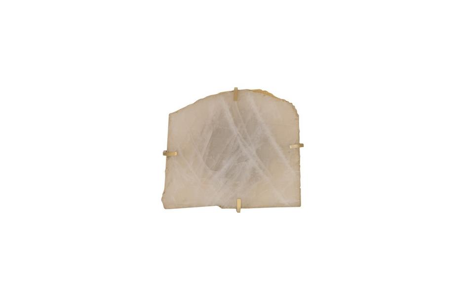 Gem Wall Slice in Brass Setting, Rose Quartz by PHILLIPS COLLECTION