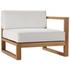 Sunbury Outdoor Patio Teak Wood 2-Piece Sectional Sofa Loveseat In Natural White by Modway Furniture