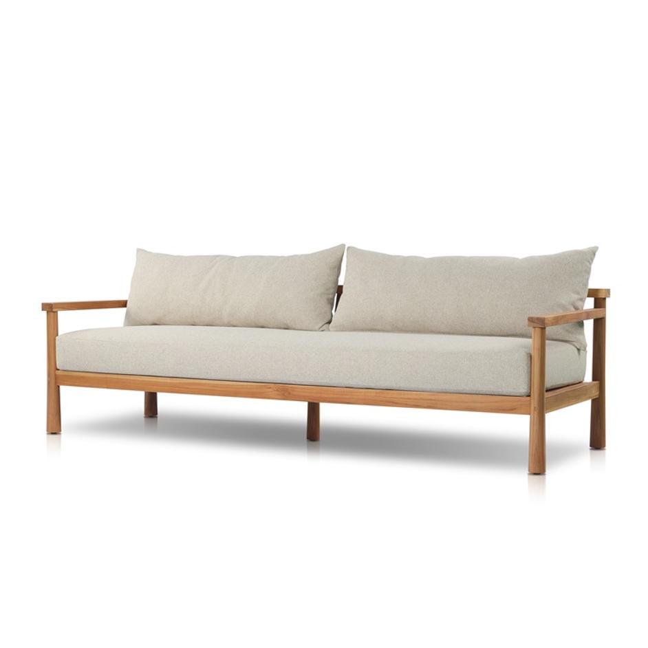 Irvine Outdoor Sofa 96" in Natural Teak by FOUR HANDS