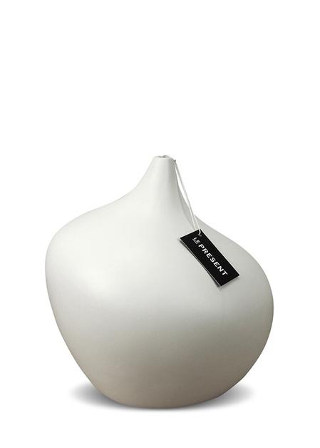 Dame Ceramic Vase in White Matte FInish 8.6" Height by lePresent